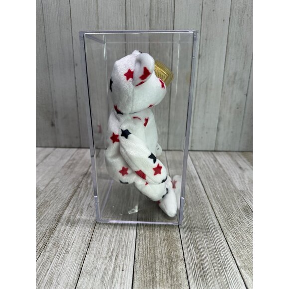 Vtg TY Beanie Baby - Glory The Bear Plush Stuffed Animal Toy Display Case & Tag - Picture 2 of 8